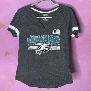 Philadelphia Eagles Fanatics T-shirt Gray NFC Champions Super Bowl LII Runyan